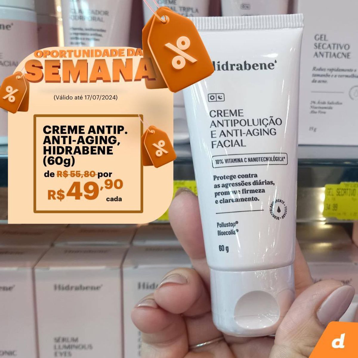 Creme Antipoluição e Anti-Idade Facial Hidrabene em Promoção