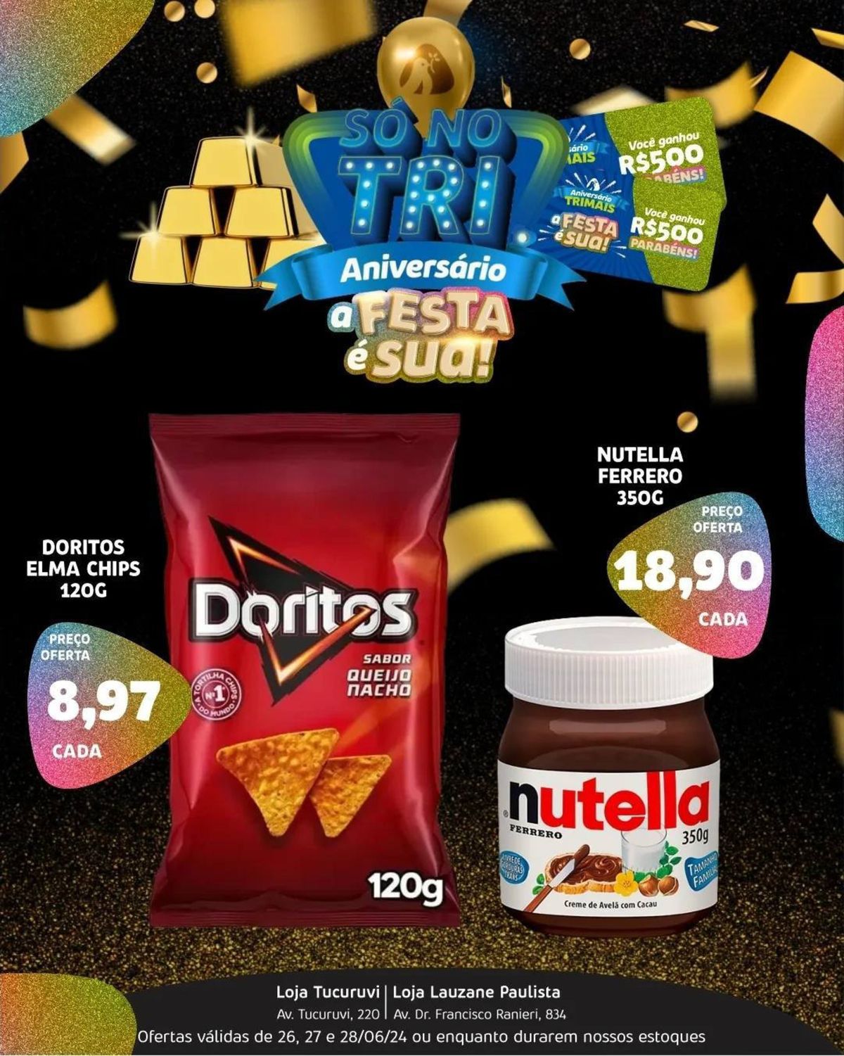 Promoção: Nutella 350g, Doritos, Elma Chips 120g e Ferrero