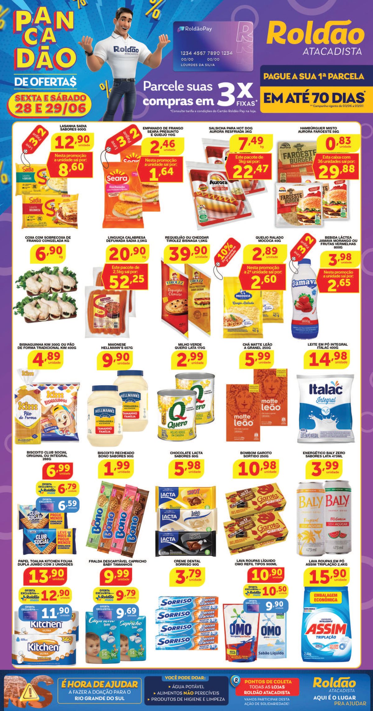 Ofertas de alimentos e produtos de limpeza no catálogo