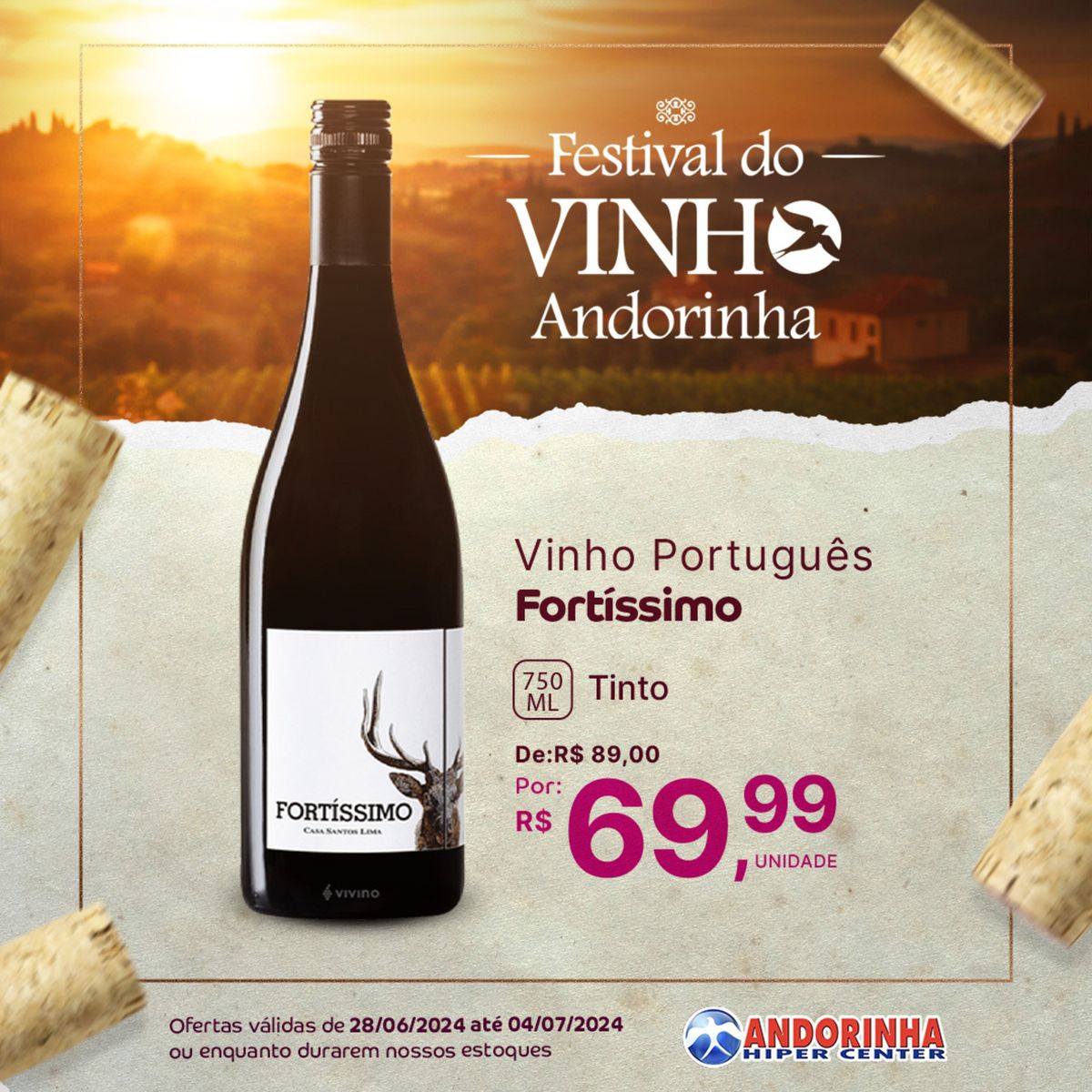 Oferta de Vinho Português Fortissimo 750ml Tinto