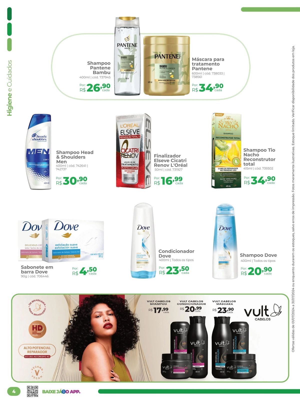 Promoção de produtos para cabelos na Farmácia Preço Popular