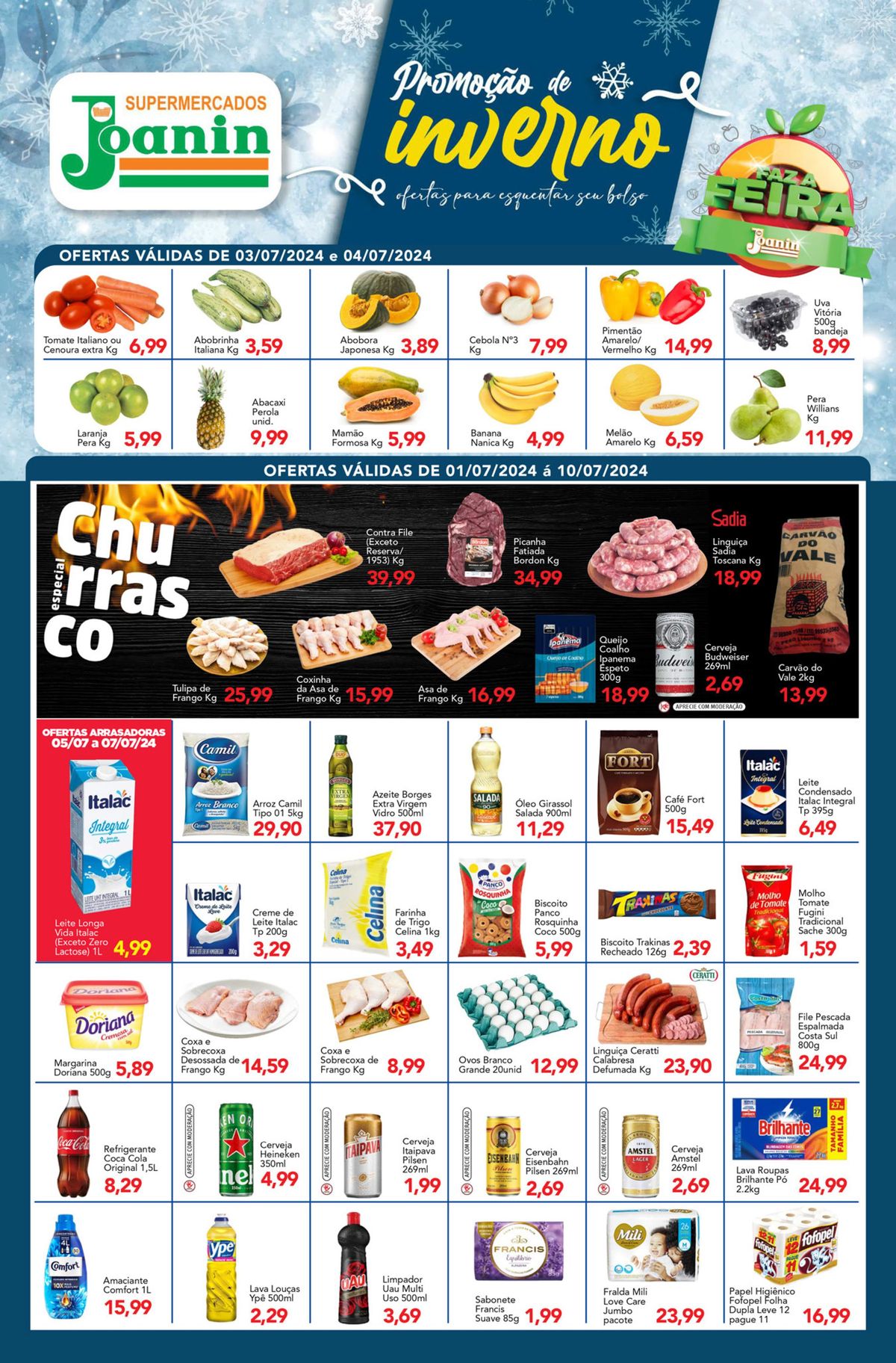 Ofertas Supermercados Joanin: frutas, verduras, carnes e bebidas em promoção