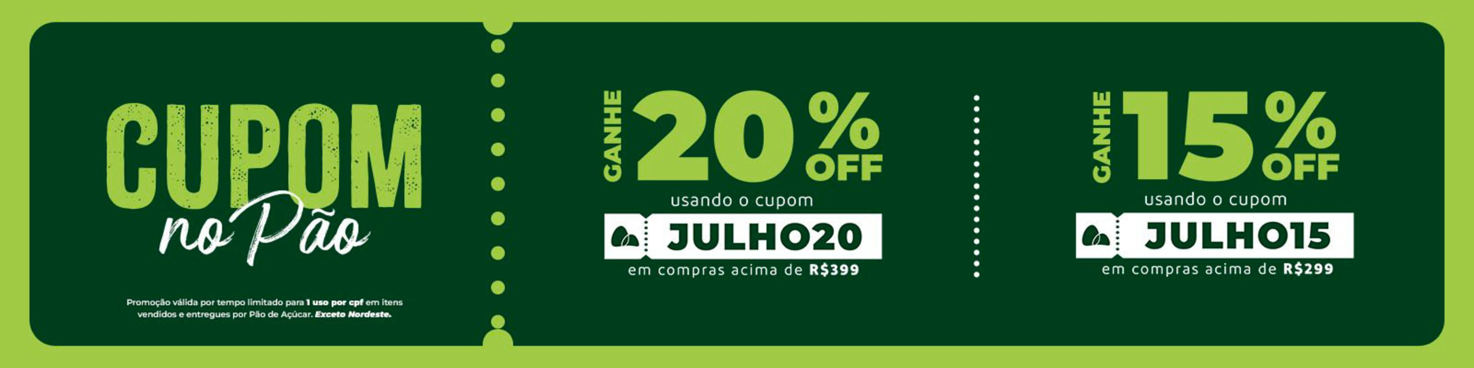 Descontos de até 20% em Supermercados