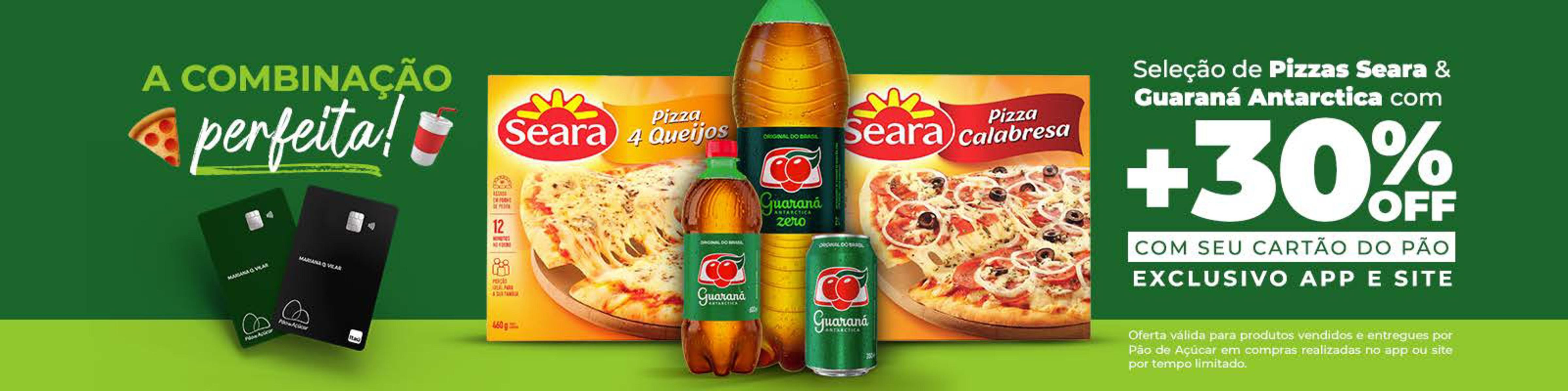 Seleção de Pizzas Seara & Guarana Antarctica com Polpa Doce de Frutas