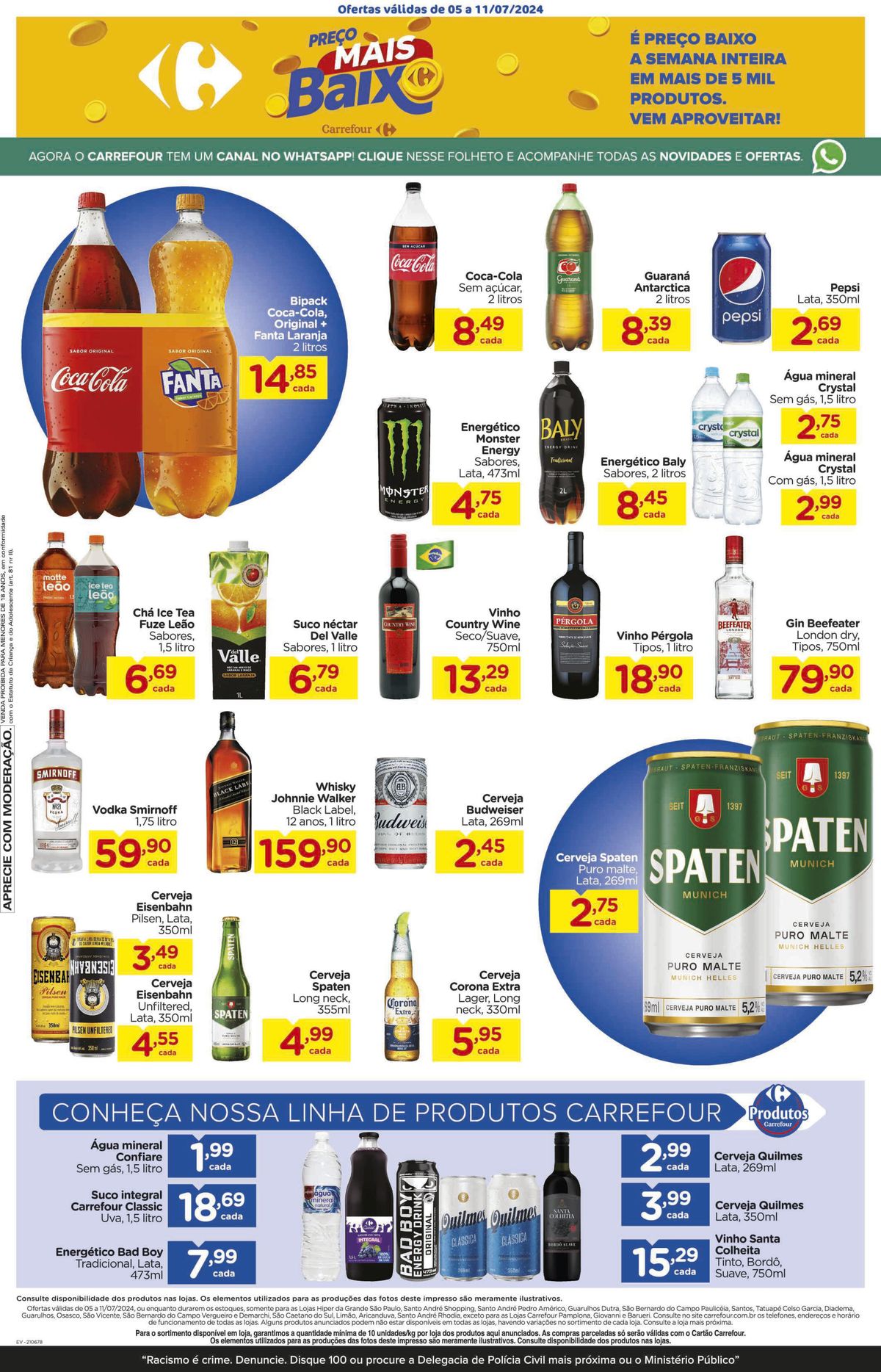 Promoção em diversos produtos de alimentação e bebidas