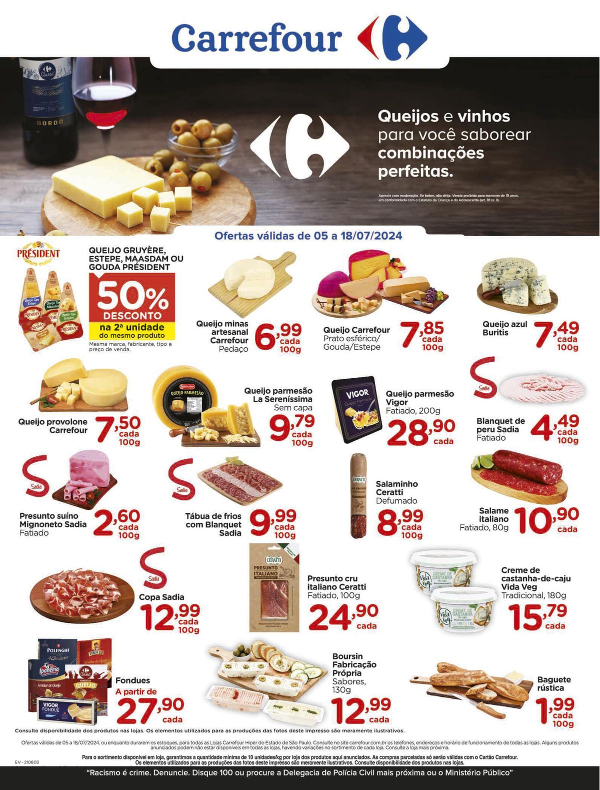 Queijos, vinhos e embutidos em promoção!