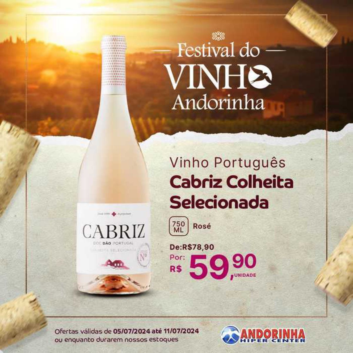 Vinho Português - Promoção de Vinhos Cabriz Colheita Selecionada e AB RIZ Rosé