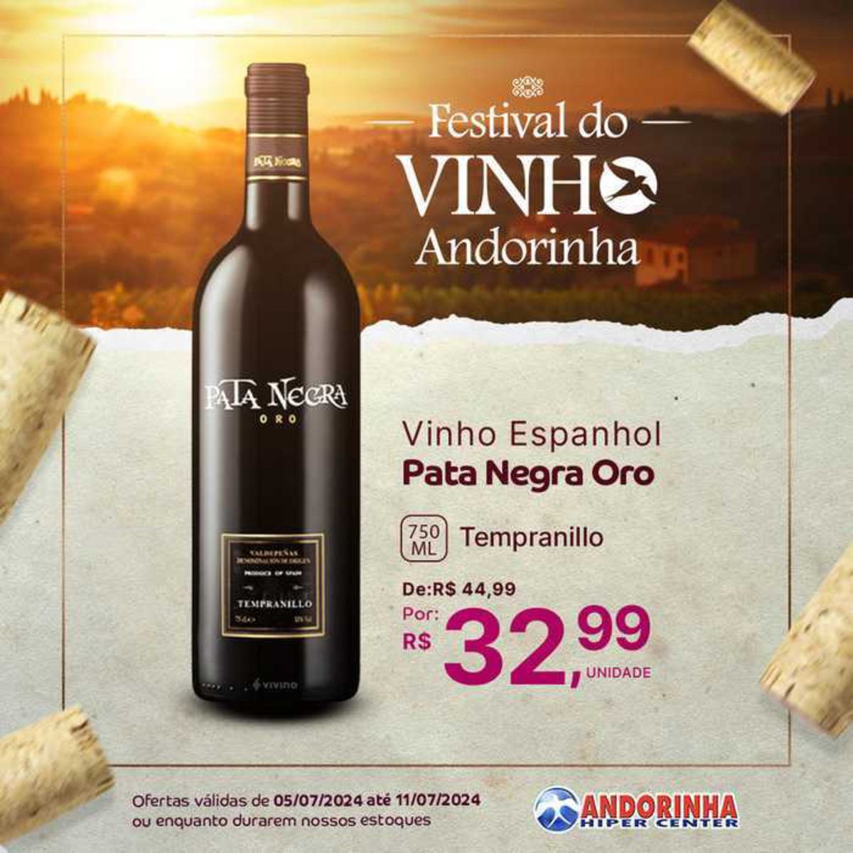 Vinho Espanhol Pata Negra Oro 750ml em promoção
