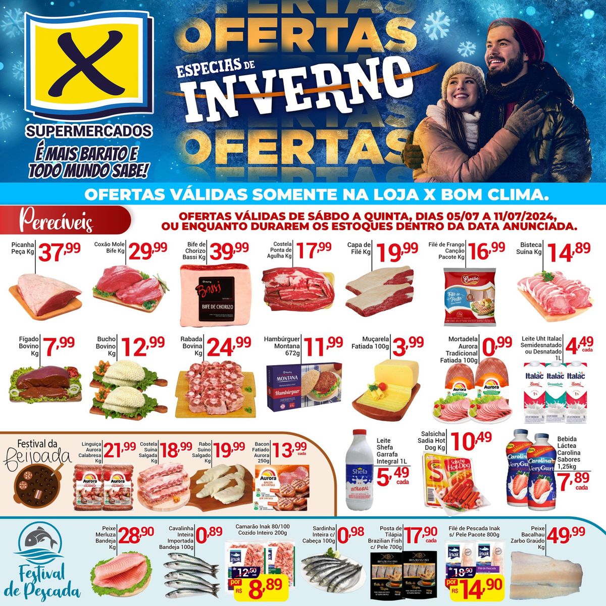 Promoção de carnes no X Supermercados