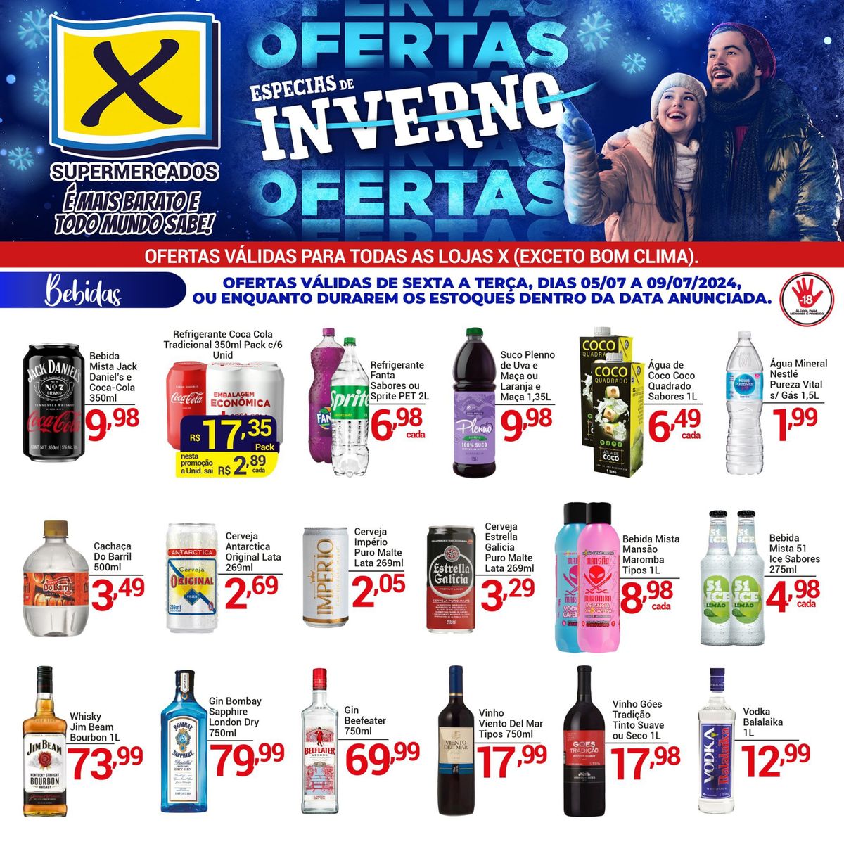 Promoção de Bebidas no X Supermercados