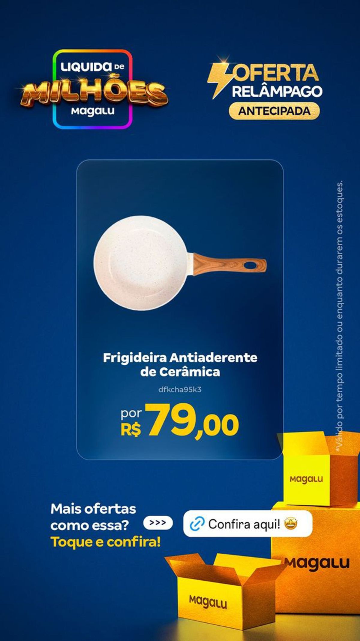 Frigideira Antiaderente de Cerâmica por R$79,00