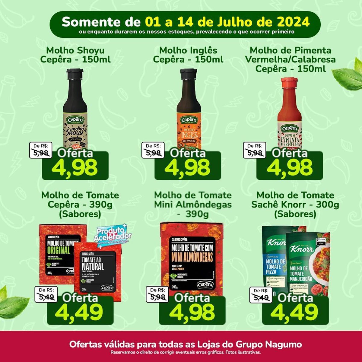 Promoção de Molhos Cepêra - 150ml e 390g