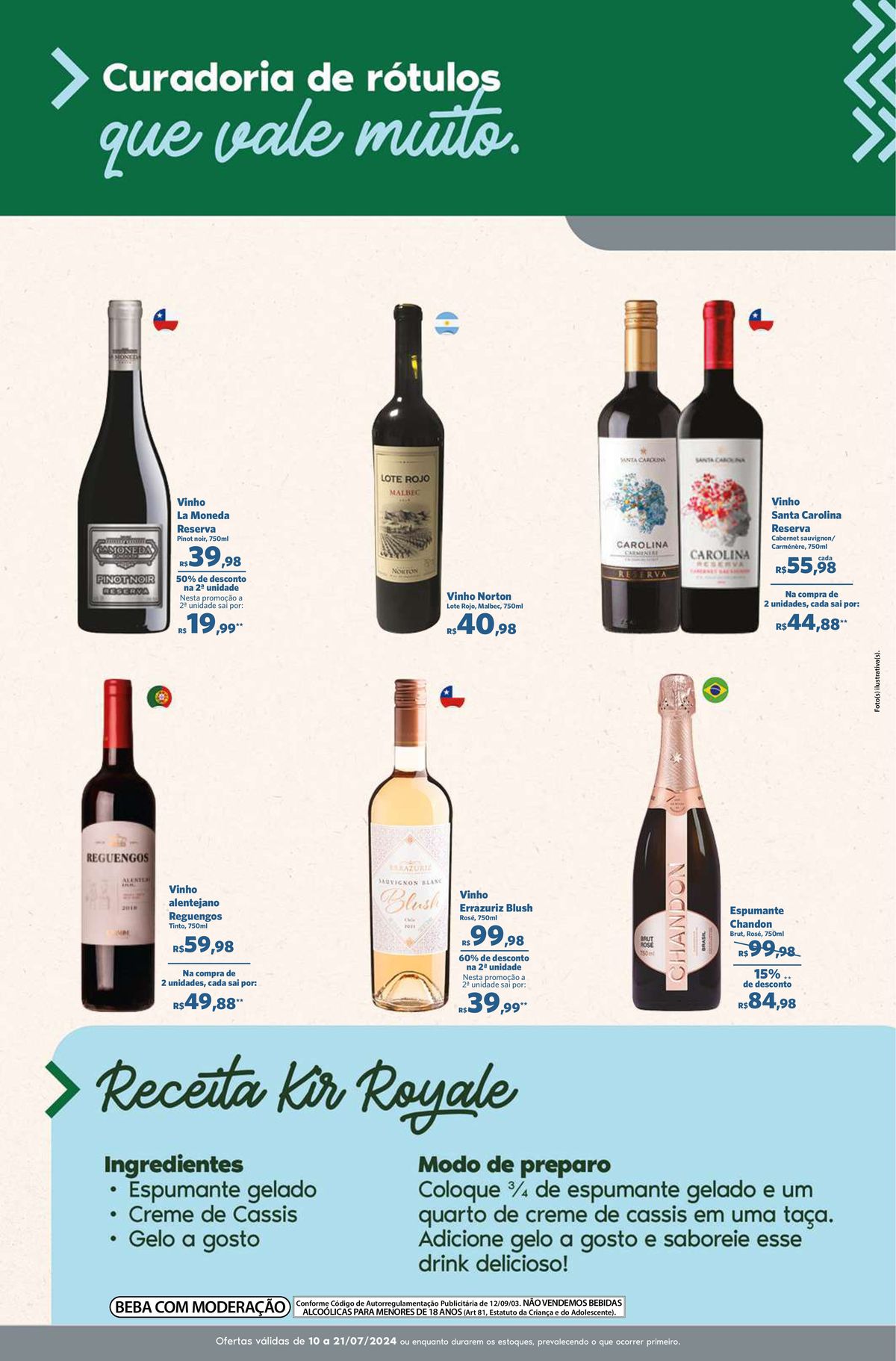 Promoção de vinhos La Moneda, Santa Carolina e Misha