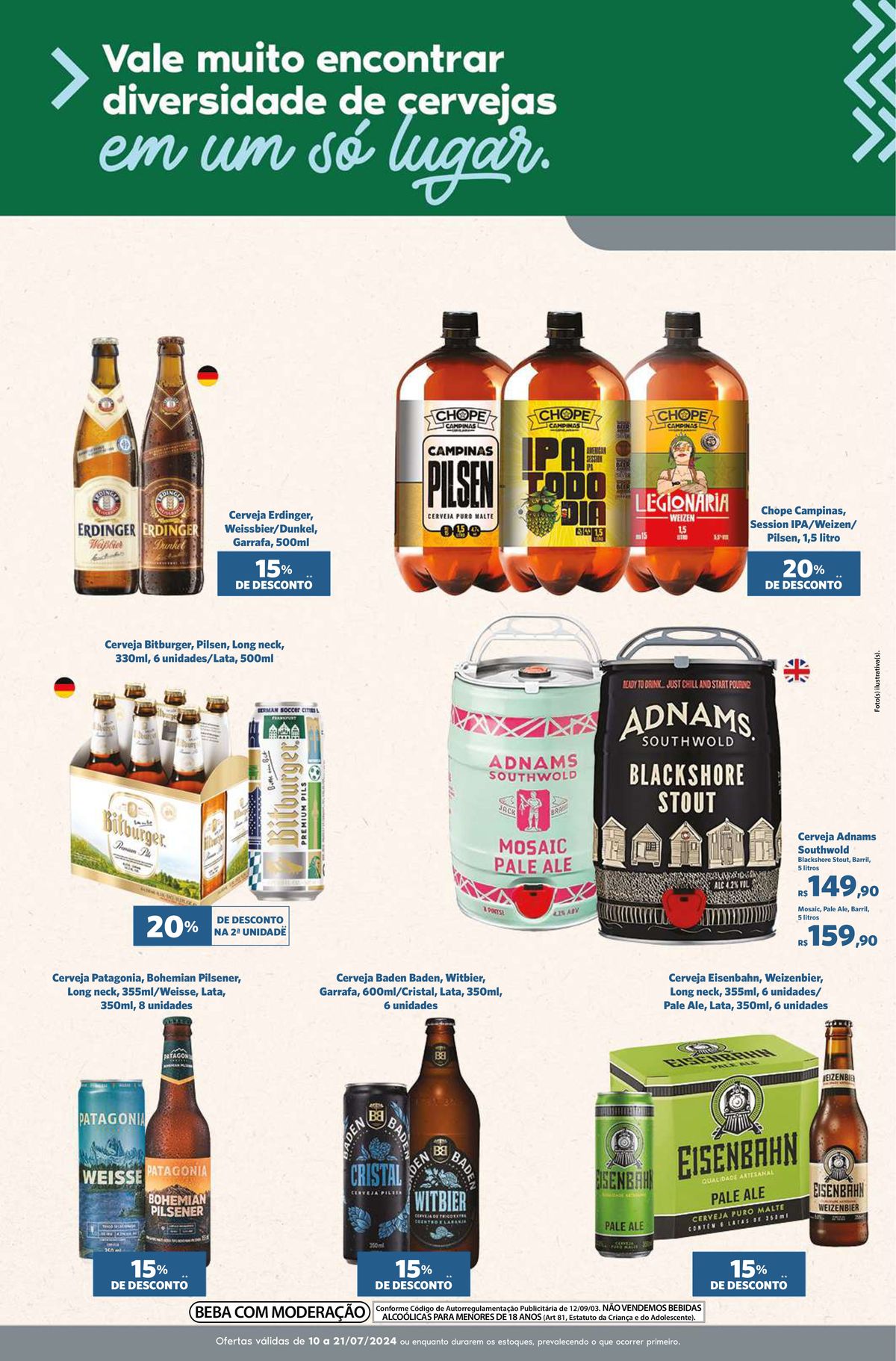 Promoção de cervejas variadas