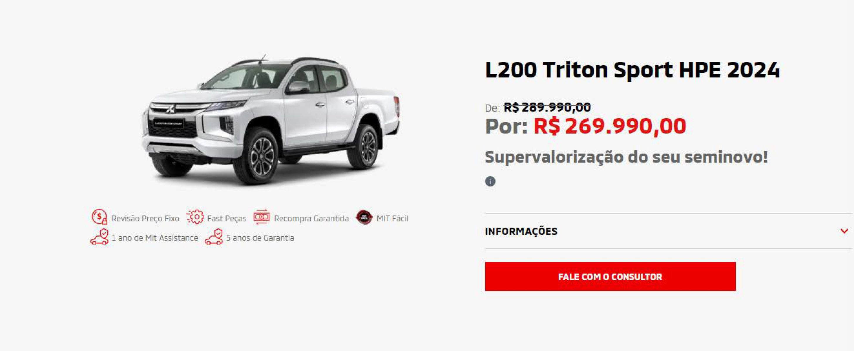 L200 Triton Sport HPE 2024 por R$ 269.990,00