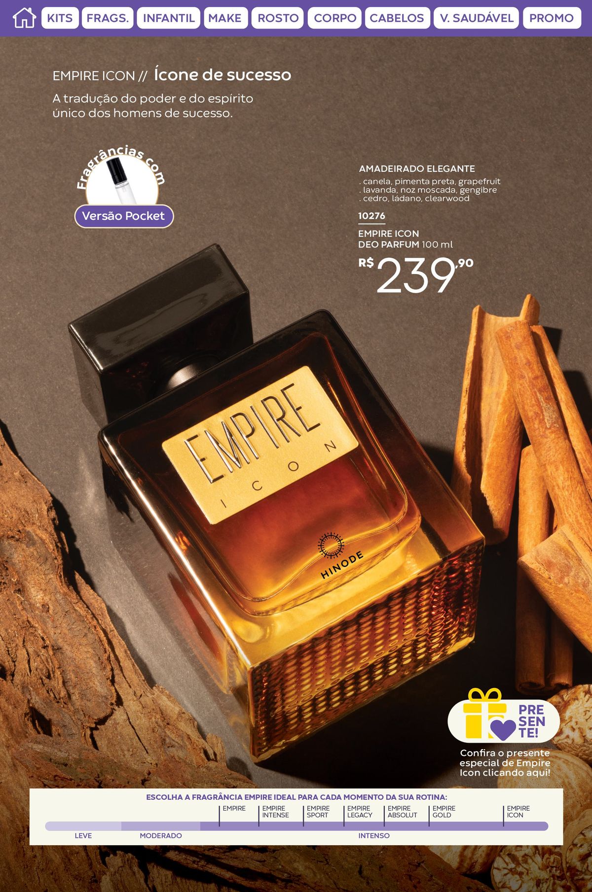 Fragrância Empire Icon de sucesso - Deo Parfum 100ml por R$230