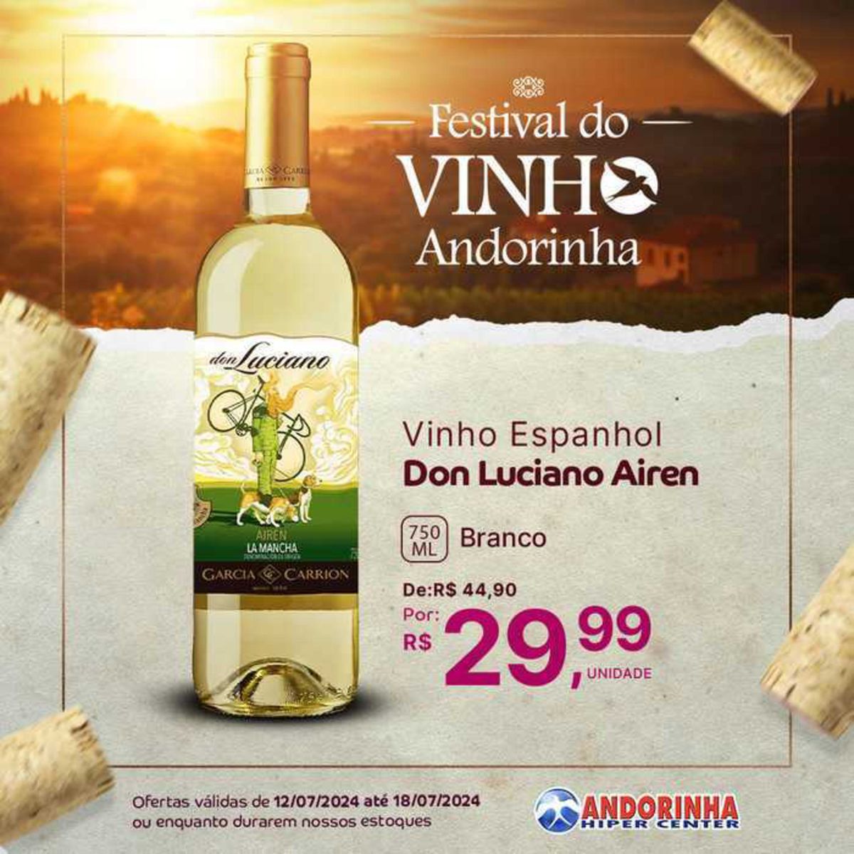 Vinho Espanhol Don Luciano Airen por R$ 39,90