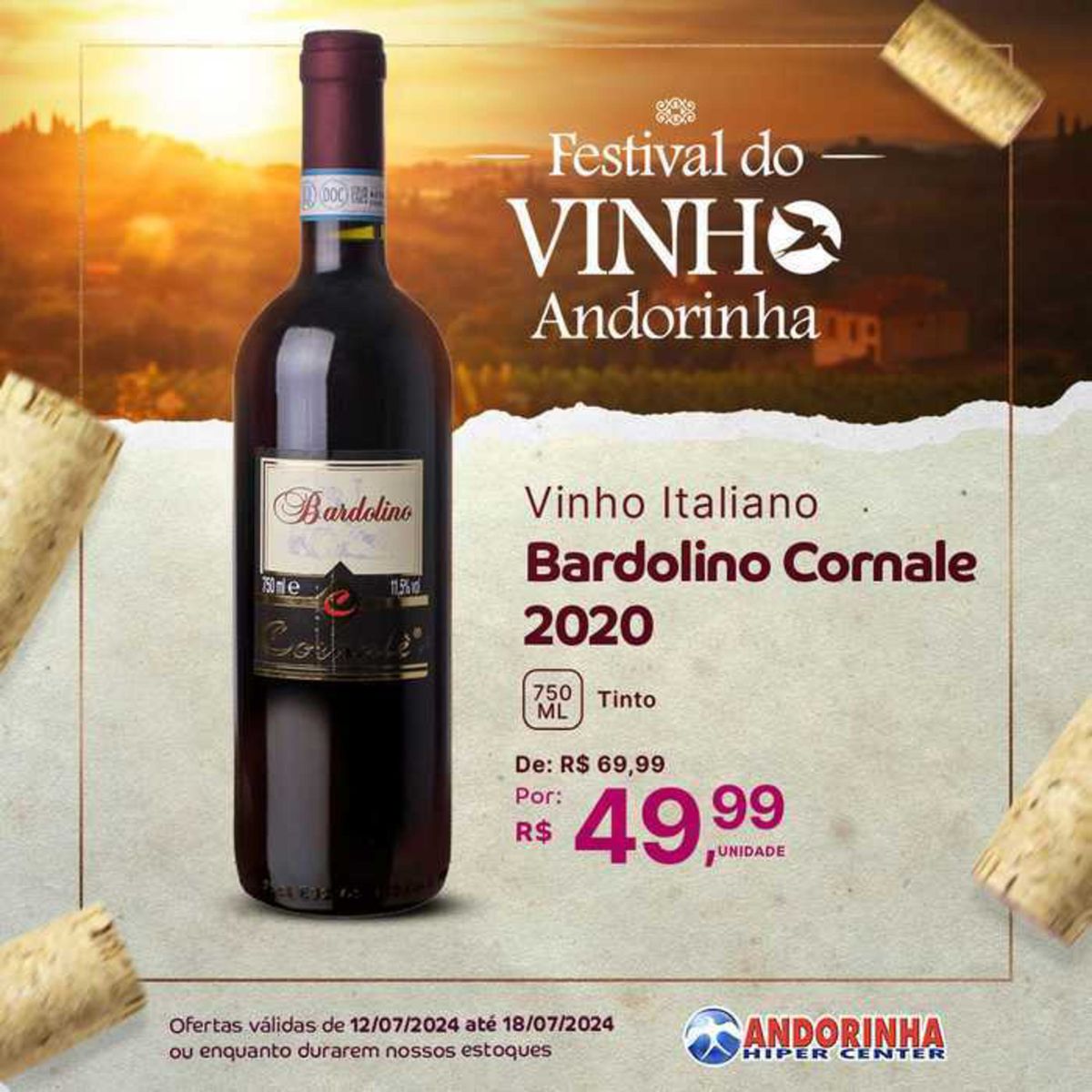 Vinho Italiano Bardolino Cornale - 2020