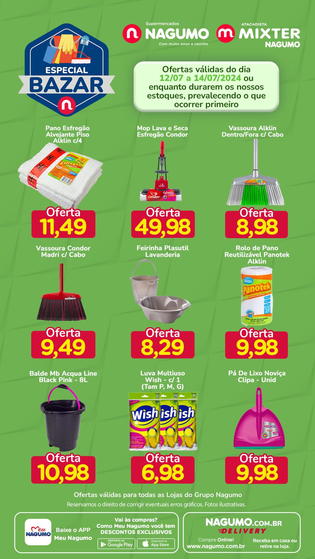 Promoção de produtos de limpeza na seção de Supermercados