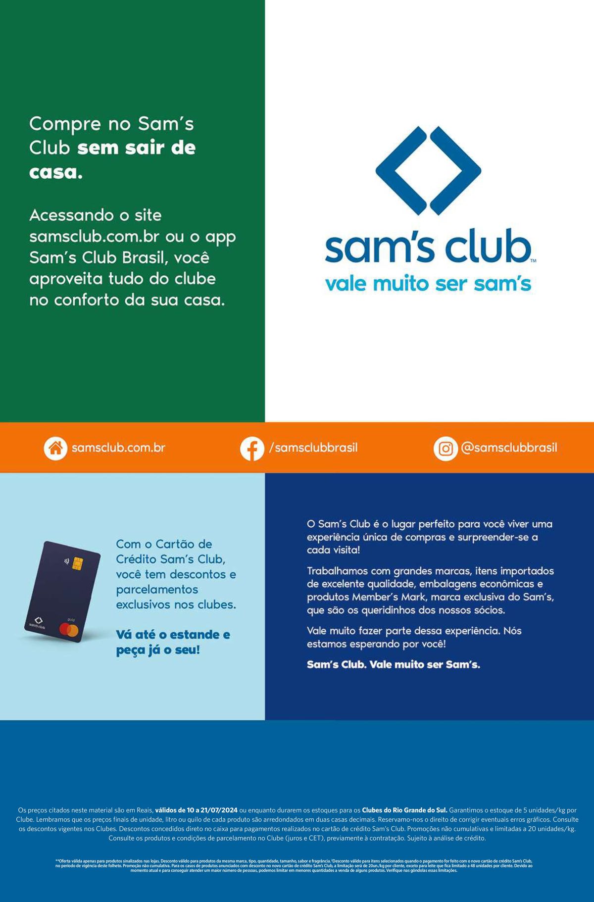 Descontos exclusivos com o Cartão de Crédito Sam's Club