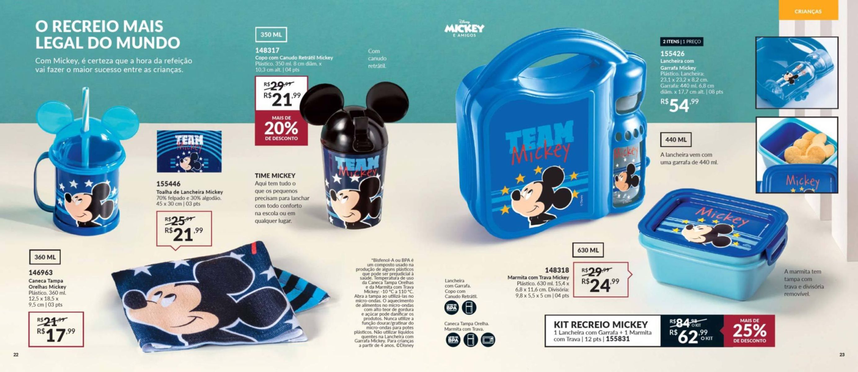 Promoção de 20% de desconto em produtos Mickey