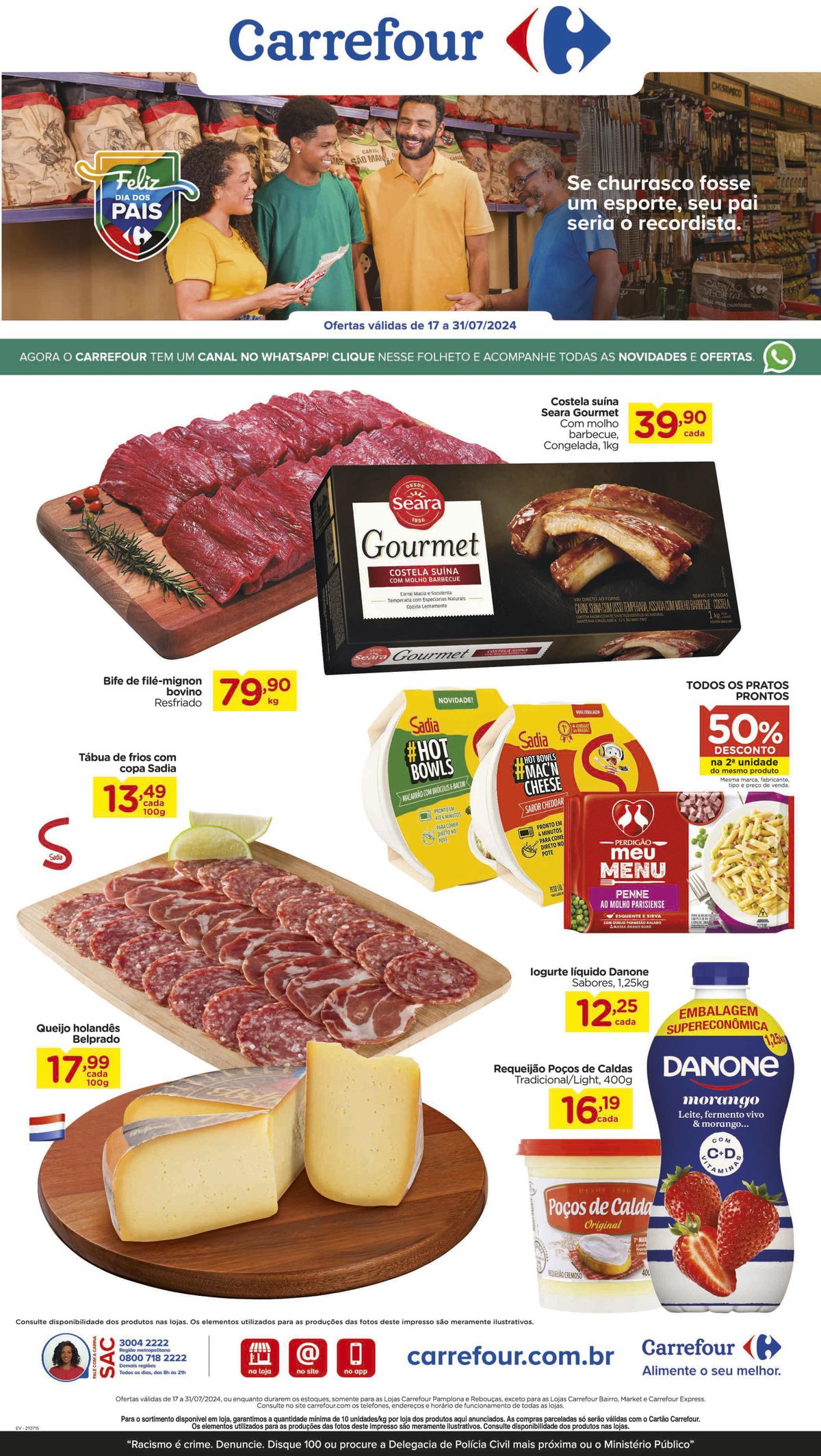 Ofertas de Supermercado Carrefour: Costela suína, Bife de filé-mignon, Queijo holandês e mais