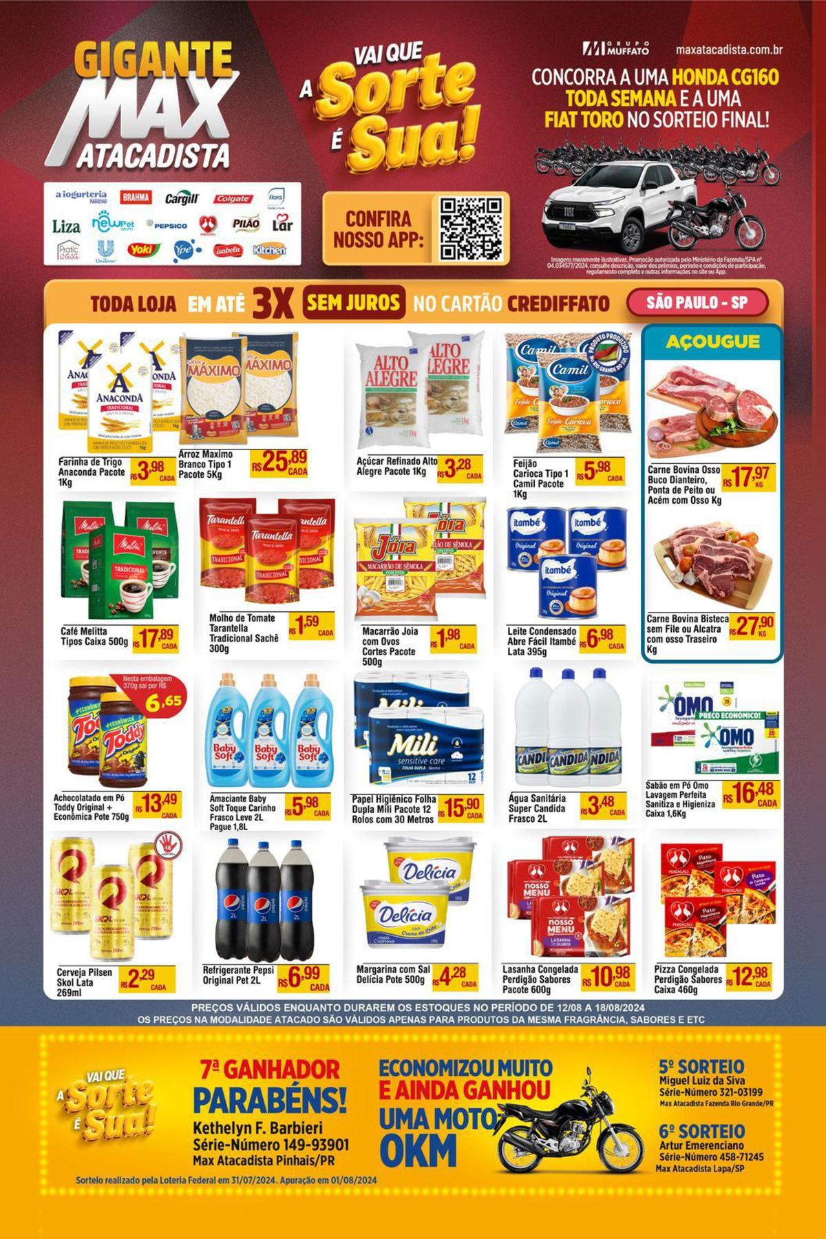 Promoções em alimentos e produtos de limpeza no Max Atacadista