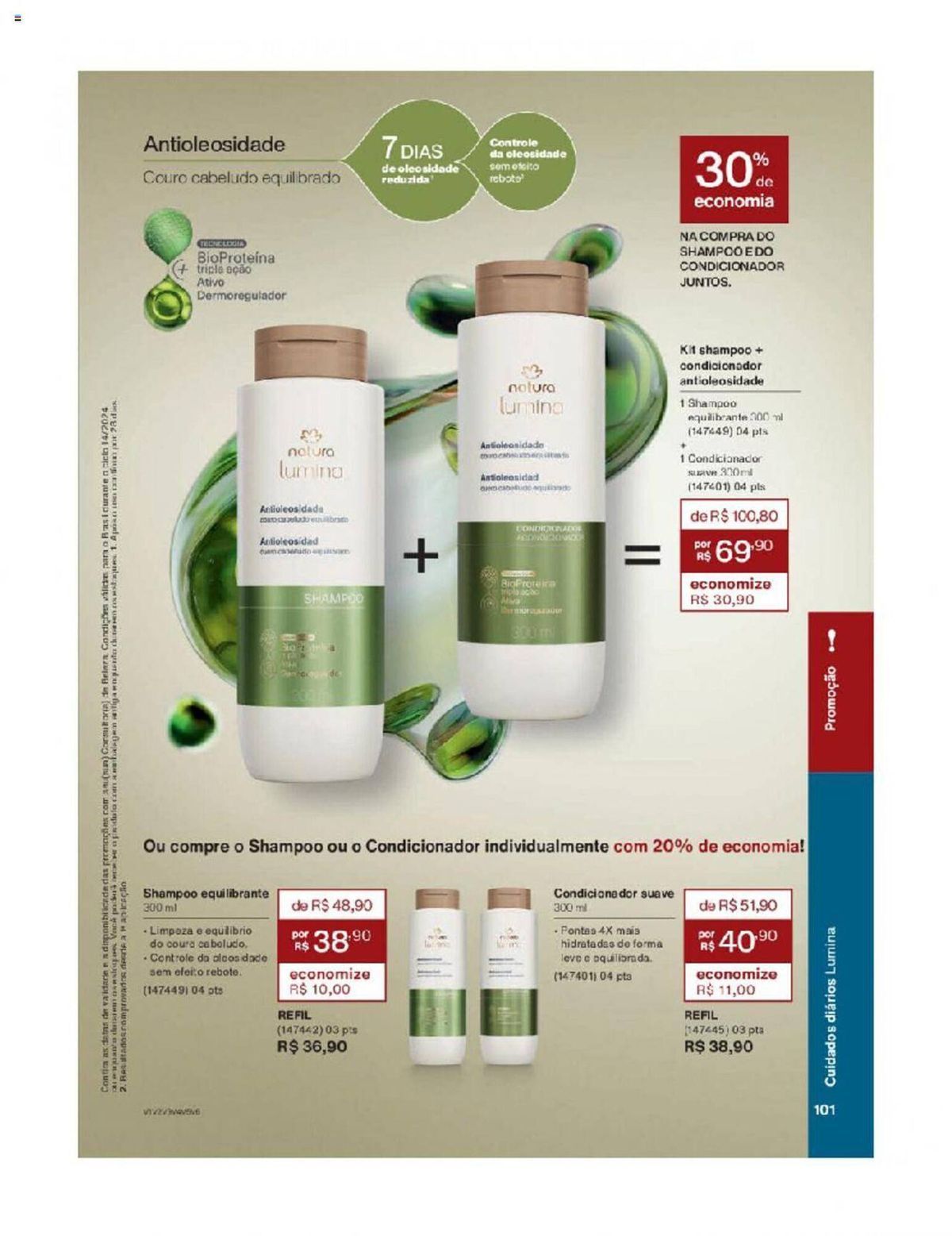 Shampoo e condicionador antioleosidade Natura