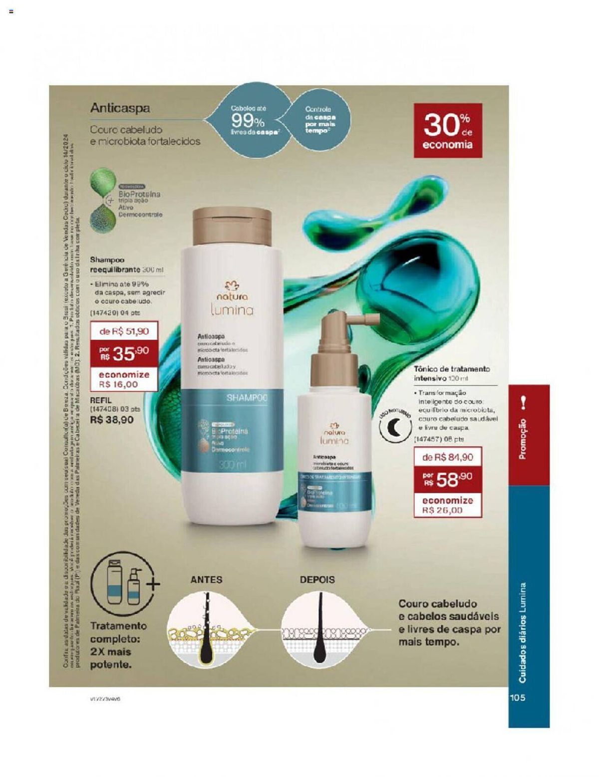 Shampoo Anticaspa e Tônico de tratamento intensivo em promoção