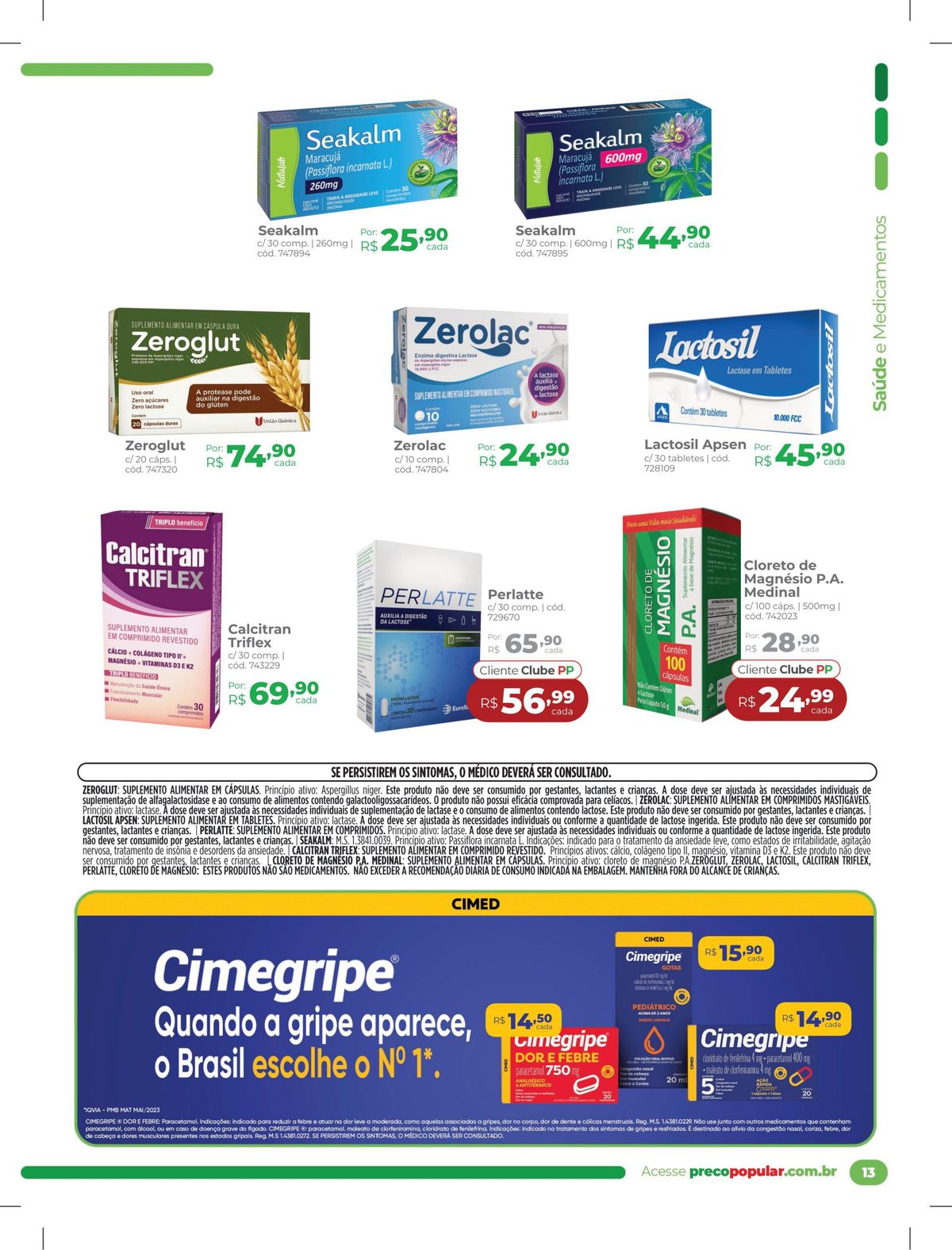 Ofertas em suplementos alimentares e medicamentos