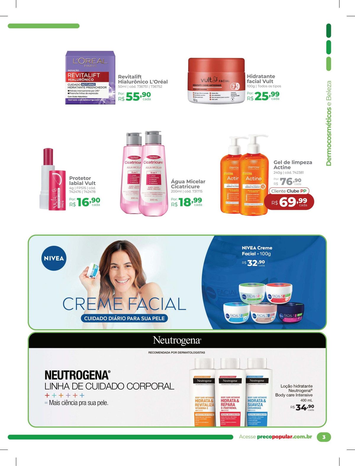 Promoção de Dermocosméticos e Beleza na Farmácia Preço Popular