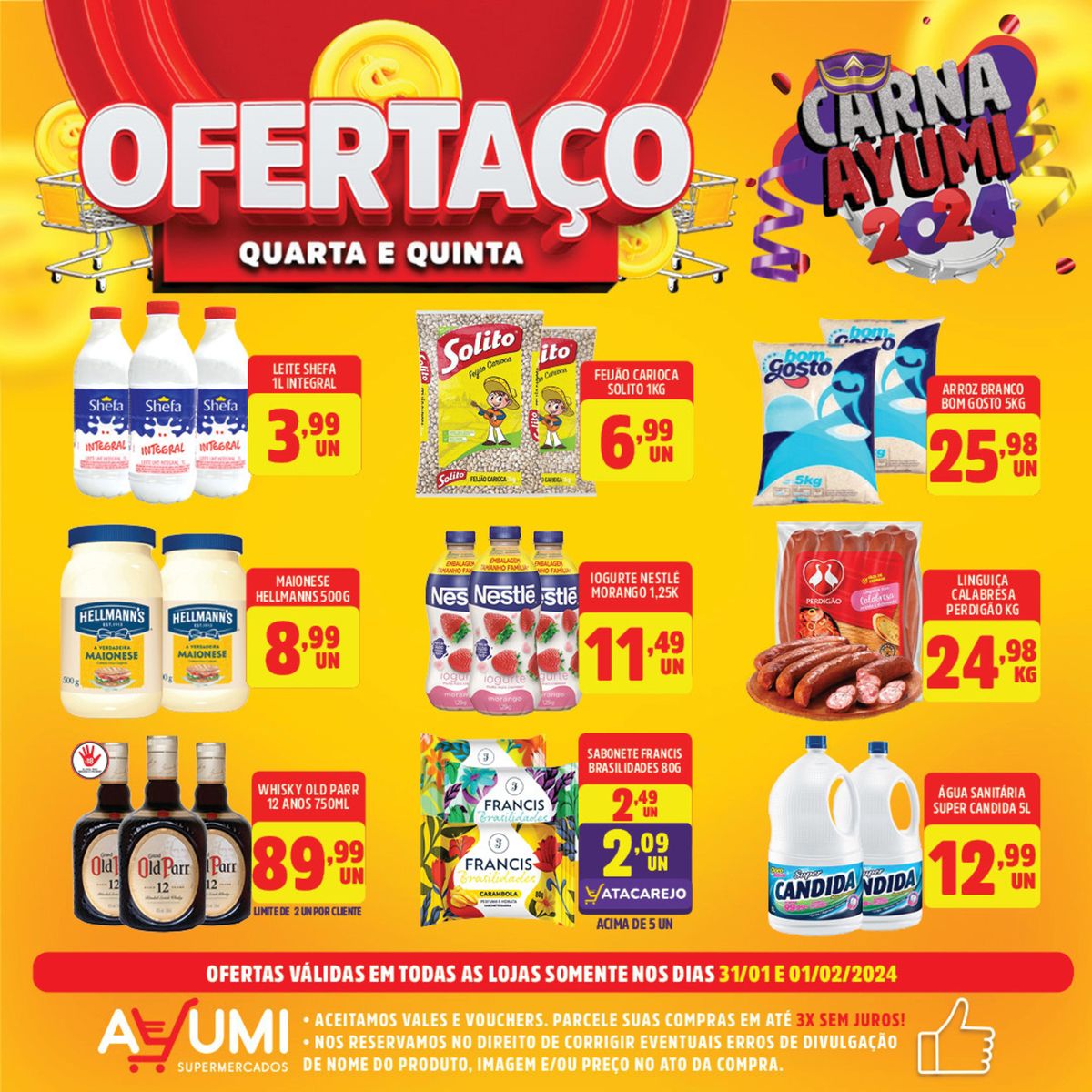 Arroz Branco Bom Gosto Kg e Petit Ler Calabresa Leleo em promoção