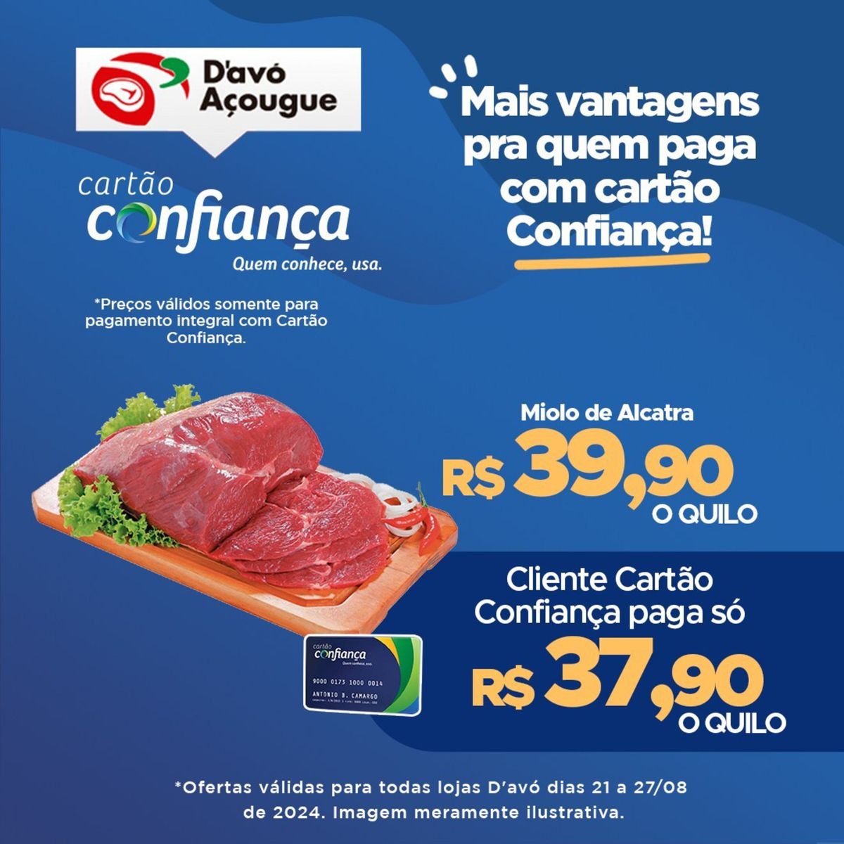 Promoção de carne no açougue D'avó Supermercado