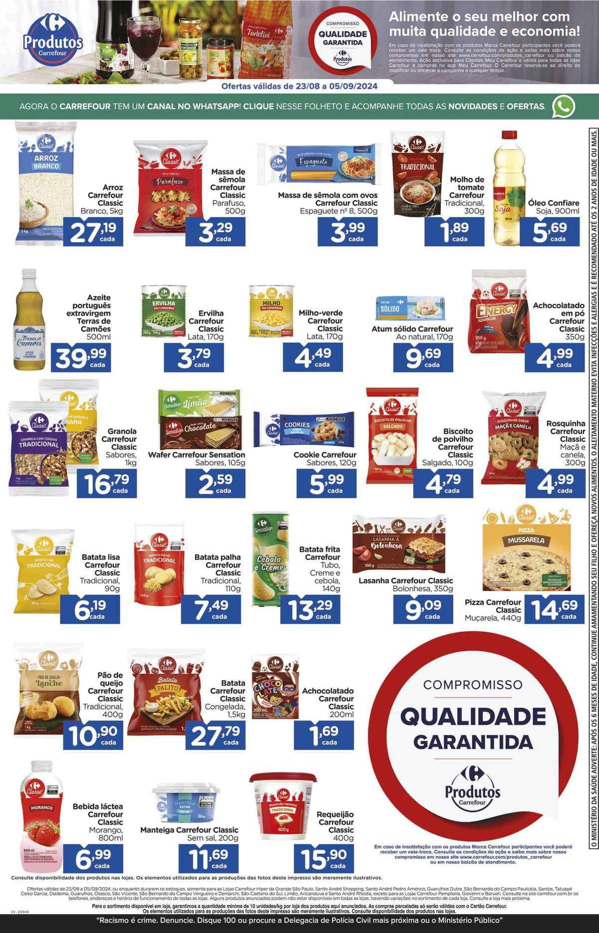 Ofertas em alimentos no Carrefour