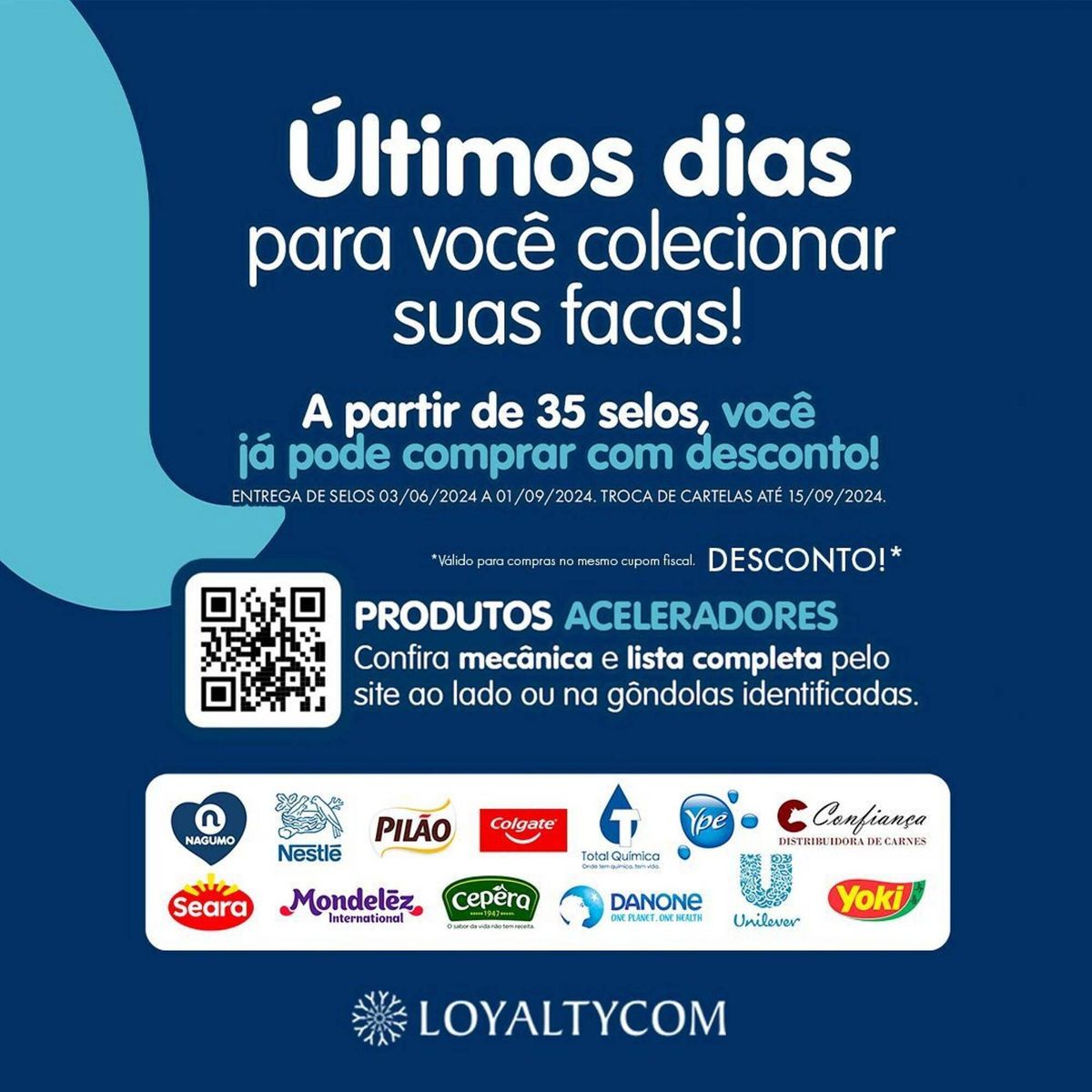 Promoção de coleção de facas com entrega de selos