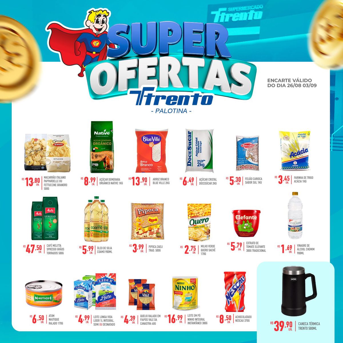 Ofertas no Supermercado Palotina de 26/08 a 03/09, Ofertas Trento, 03-09-2024, Trento