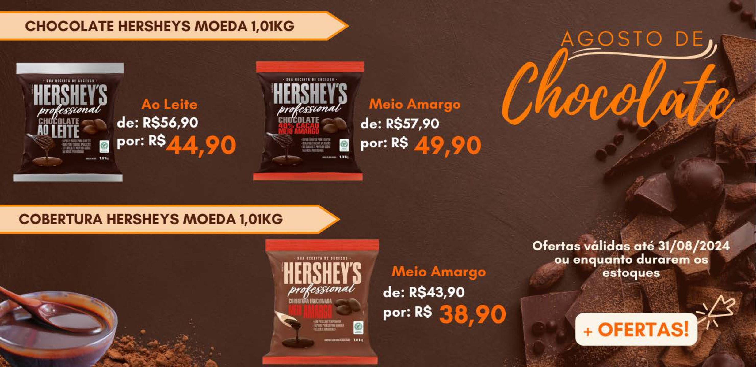 Oferta de Chocolate Hersheys Moeda 1kg