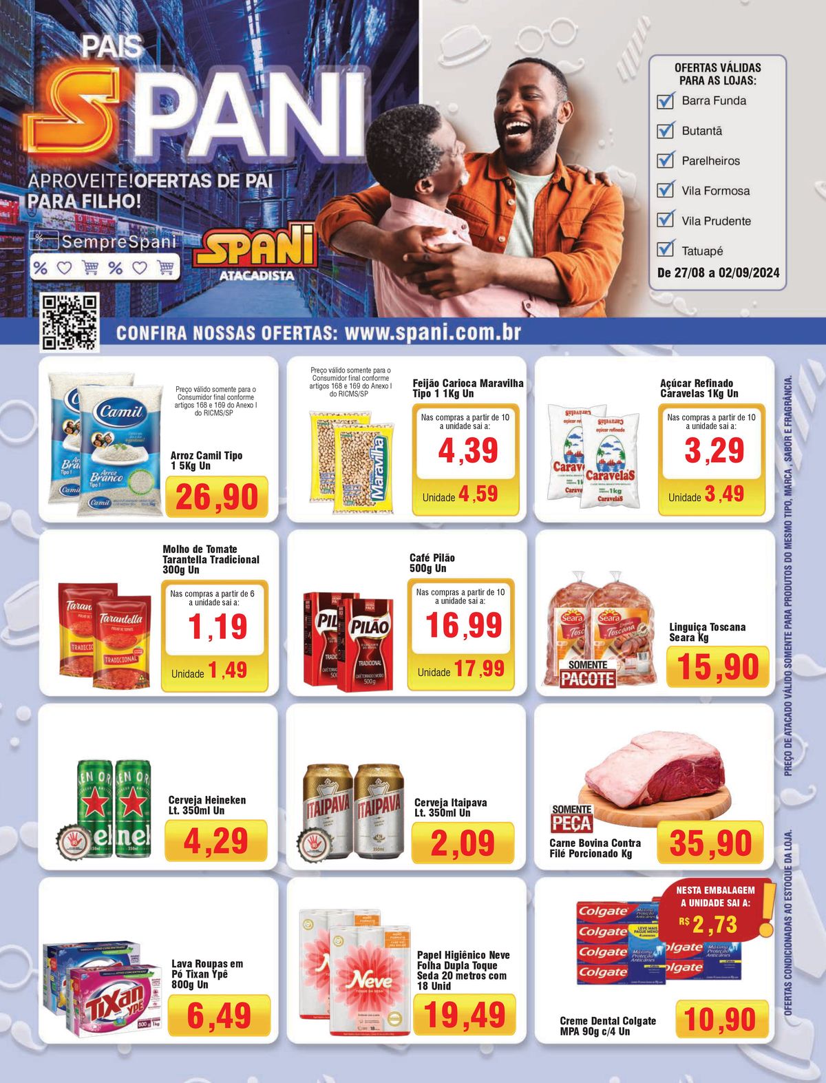 Promoções em alimentos, produtos de higiene e limpeza, Pais Spani Atacadista, 03-09-2024, Spani Ata