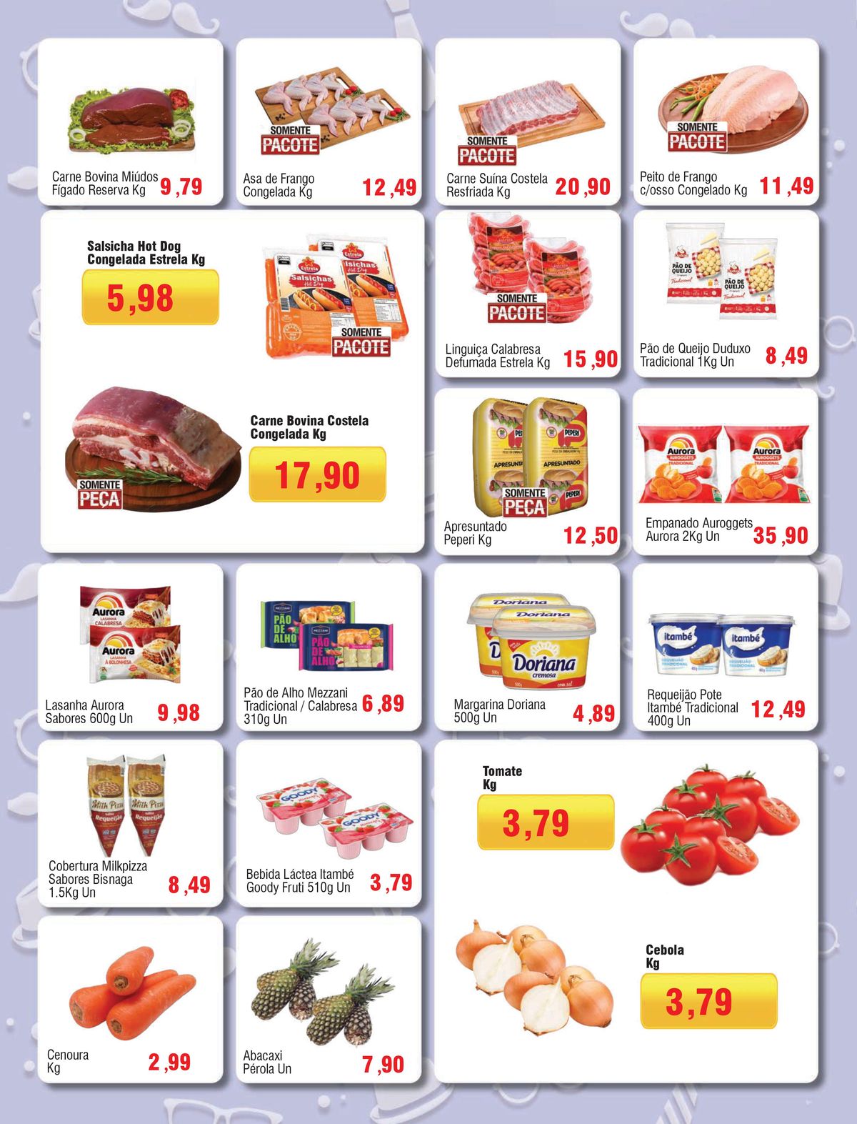 Ofertas de Carnes e Acompanhamentos Congelados