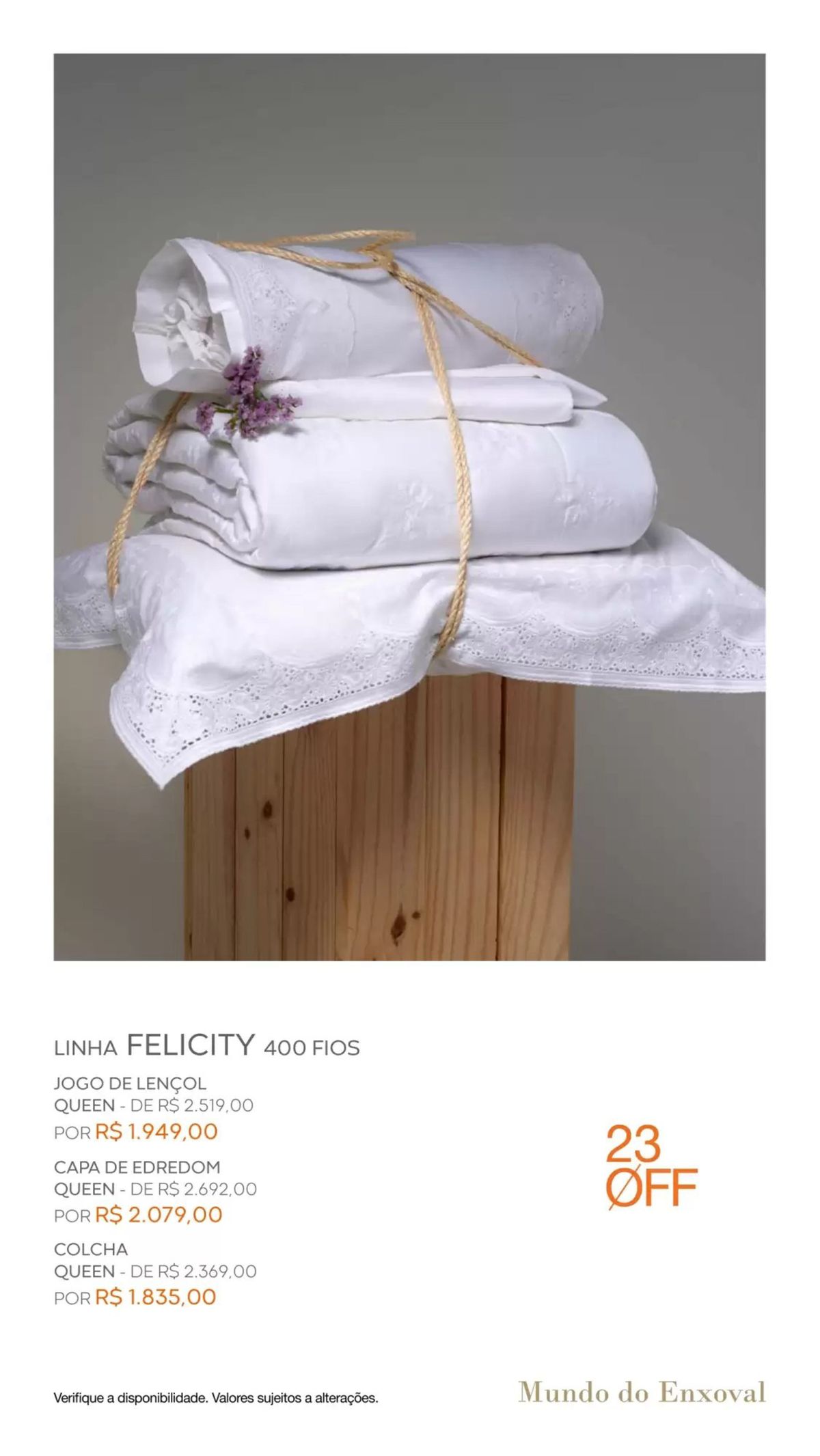 Descontos imperdíveis na linha Felicity 400 fios