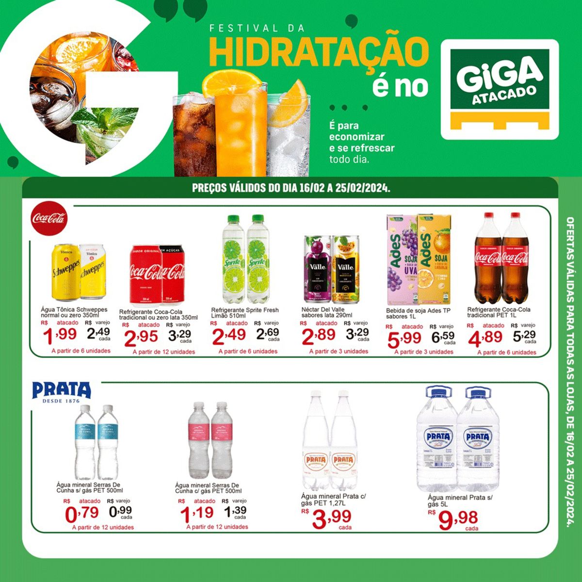 Refrigerantes e bebidas em promoção no Giga Atacado