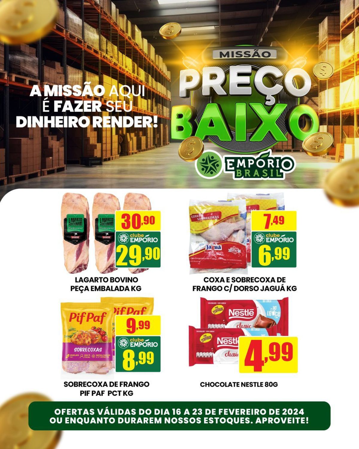 Promoções em diferentes tipos de carne e chocolate Nestle