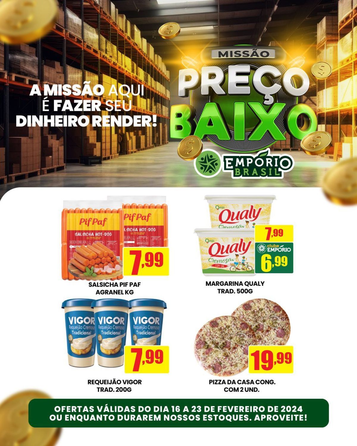 Cremosa margarina Qualy e Requeijão Vigor em oferta!