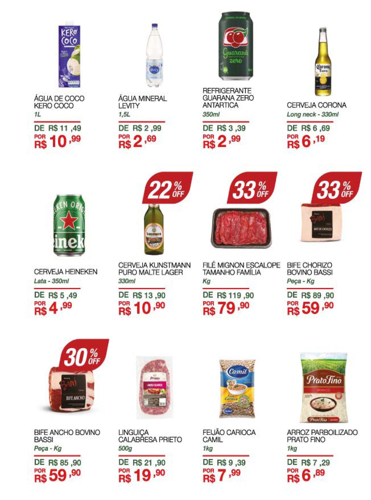 Promoção de bebidas e carnes no St Marche